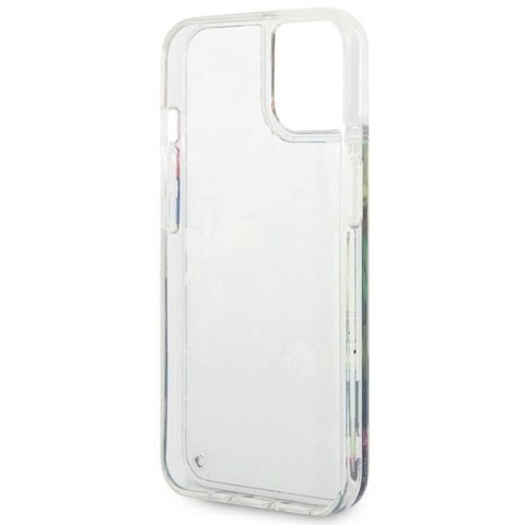 Guess GUHCP14SLFLSB iPhone 14 / 15 / 13 6.1" niebieski/blue hardcase Flower Liquid Glitter