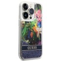 Guess GUHCP14XLFLSB iPhone 14 Pro Max6,7" niebieski/blue hardcase Flower Liquid Glitter