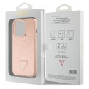 Guess GUHCP15LPCRTHCP iPhone 15 Pro 6.1" różowy/pink hardcase Croco Triangle Metal Logo