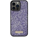 Guess GUHCP15LPFGSBSP iPhone 15 Pro 6.1" fioletowy/purple hardcase Rhinestone Metal Logo