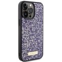Guess GUHCP15LPFGSBSP iPhone 15 Pro 6.1" fioletowy/purple hardcase Rhinestone Metal Logo