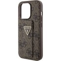 Guess GUHCP15LPGS4TDW iPhone 15 Pro 6.1" brązowy/brown hardcase Grip Stand 4G Triangle Strass