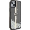 Guess GUHCP15MLFCSEGK iPhone 15 Plus / 14 Plus 6.7" czarny/black hardcase Liquid Glitter Gold Stripes