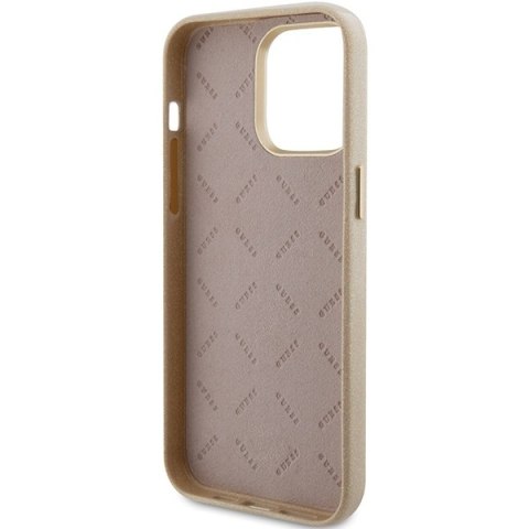 Guess GUHCP15XPGMCSD iPhone 15 Pro Max 6.7" złoty/light gold hardcase Glitter Glossy Script