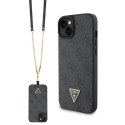 Guess GUHCP15SP4TDSCPK iPhone 15 / 14 / 13 6.1" czarny/black hardcase Crossbody 4G Metal Logo