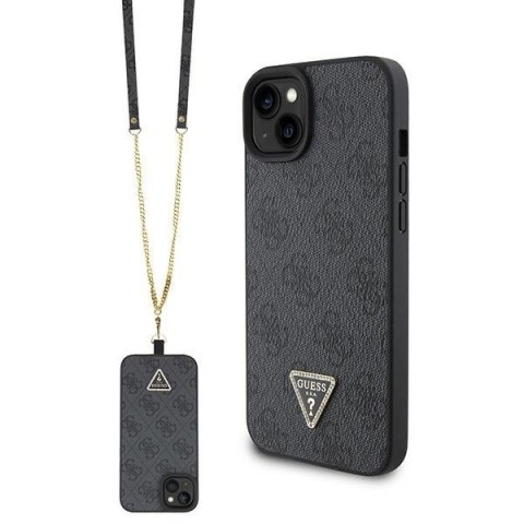 Guess GUHCP15SP4TDSCPK iPhone 15 / 14 / 13 6.1" czarny/black hardcase Crossbody 4G Metal Logo