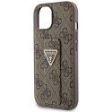 Guess GUHCP15SPGS4TDW iPhone 15 / 14 / 13 6.1" brązowy/brown hardcase Grip Stand 4G Triangle Strass