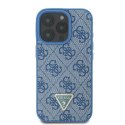 Guess GUHCP16LP4TDSCPB iPhone 16 Pro6.3" niebieski/blue hardcase Leather Metal Logo Strass Crossbody