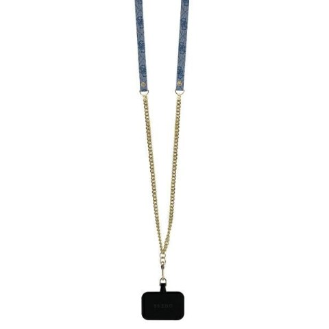 Guess GUHCP16LP4TDSCPB iPhone 16 Pro6.3" niebieski/blue hardcase Leather Metal Logo Strass Crossbody