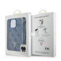 Guess GUHCP16LP4TDSCPB iPhone 16 Pro6.3" niebieski/blue hardcase Leather Metal Logo Strass Crossbody