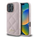 Guess GUHCP16LPSQSQSP iPhone 16 Pro różowy/pink hardcase Quilted Metal Logo