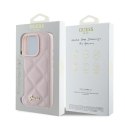 Guess GUHCP16LPSQSQSP iPhone 16 Pro różowy/pink hardcase Quilted Metal Logo