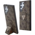 Guess GUHCS24LPGS4TDW S24 Ultra S928 brązowy/brown hardcase 4G Triangle Strass