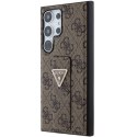 Guess GUHCS24LPGS4TDW S24 Ultra S928 brązowy/brown hardcase 4G Triangle Strass