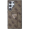 Guess GUHCS24LPGS4TDW S24 Ultra S928 brązowy/brown hardcase 4G Triangle Strass