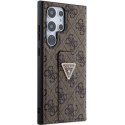 Guess GUHCS24LPGS4TDW S24 Ultra S928 brązowy/brown hardcase 4G Triangle Strass