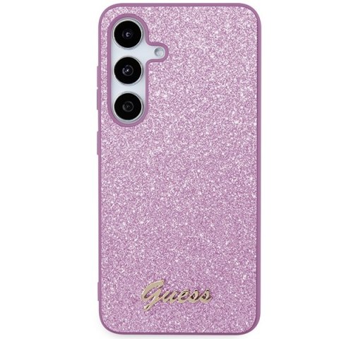 Guess GUHCS24SHGGSHU S24 S921 fioletowy/purple hardcase Glitter Script