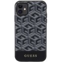 Guess GUHMN61HGCFSEK iPhone 11 / Xr 6.1"czarny/black hardcase GCube Stripes MagSafe