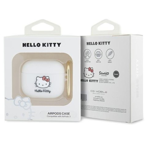 Hello Kitty HKA33DKHSH Airpods 3 coverbiały/white Silicone 3D Kitty Head
