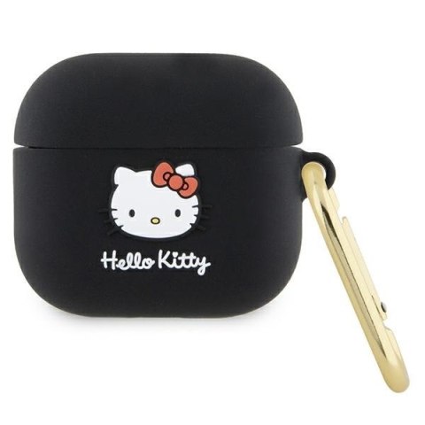 Hello Kitty HKA33DKHSK Airpods 3 coverczarny/black Silicone 3D Kitty Head