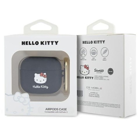 Hello Kitty HKA33DKHSK Airpods 3 coverczarny/black Silicone 3D Kitty Head