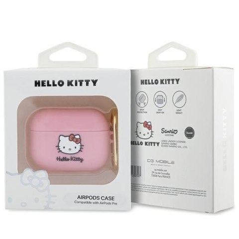 Hello Kitty HKAP3DKHSP Airpods Pro coverróżowy/pink Silicone 3D Kitty Head