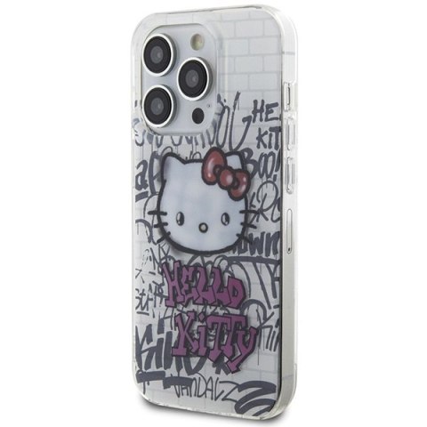 Hello Kitty HKHCP15LHDGPHT iPhone 15 Pro 6.1" biały/white hardcase IML Kitty On Bricks Graffiti
