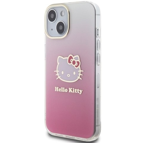 Hello Kitty HKHCP15SHDGKEP iPhone 15 / 14 / 13 6.1" różowy/pink hardcase IML Gradient Electrop Kitty Head