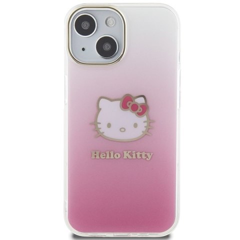 Hello Kitty HKHCP15SHDGKEP iPhone 15 / 14 / 13 6.1" różowy/pink hardcase IML Gradient Electrop Kitty Head