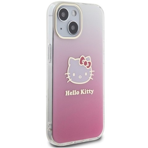 Hello Kitty HKHCP15SHDGKEP iPhone 15 / 14 / 13 6.1" różowy/pink hardcase IML Gradient Electrop Kitty Head