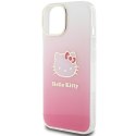 Hello Kitty HKHCP15SHDGKEP iPhone 15 / 14 / 13 6.1" różowy/pink hardcase IML Gradient Electrop Kitty Head