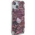 Hello Kitty HKHCP15SHDGPTP iPhone 15 / 14 / 13 6.1" różowy/pink hardcase IML Tags Graffiti