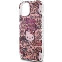 Hello Kitty HKHCP15SHDGPTP iPhone 15 / 14 / 13 6.1" różowy/pink hardcase IML Tags Graffiti