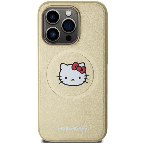 Hello Kitty HKHMP13XPGHCKD iPhone 13 ProMax 6.7" złoty/gold hardcase Leather Kitty Head MagSafe