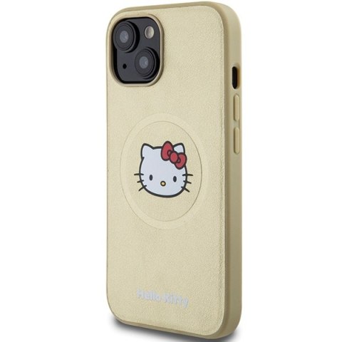 Hello Kitty HKHMP14SPGHCKD iPhone 14 / 15 / 13 6.1" złoty/gold hardcase Leather Kitty Head MagSafe