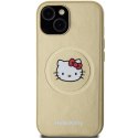 Hello Kitty HKHMP14SPGHCKD iPhone 14 / 15 / 13 6.1" złoty/gold hardcase Leather Kitty Head MagSafe