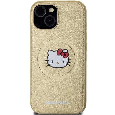 Hello Kitty HKHMP14SPGHCKD iPhone 14 / 15 / 13 6.1" złoty/gold hardcase Leather Kitty Head MagSafe