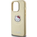 Hello Kitty HKHMP15XPGHCKD iPhone 15 ProMax 6.7" złoty/gold hardcase Leather Kitty Head MagSafe