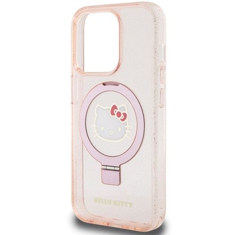 Hello Kitty HKHMP15LHRSGEP iPhone 15 Pro6.1" różowy/pink hardcase Ring Stand Glitter Electrop Logo MagSafe