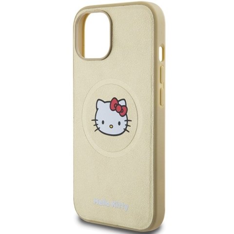 Hello Kitty HKHMP15SPGHCKD iPhone 15 / 14 / 13 6.1" złoty/gold hardcase Leather Kitty Head MagSafe