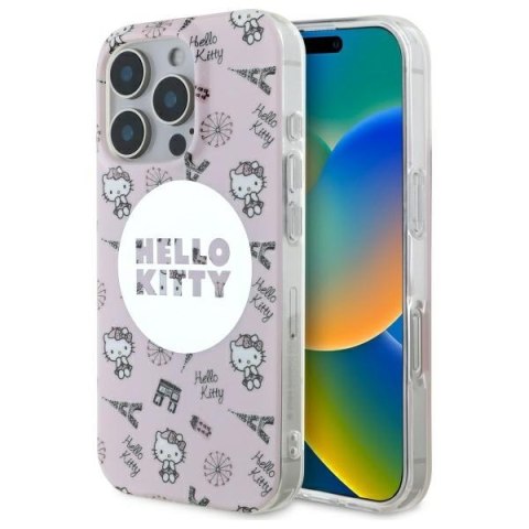 Hello Kitty HKHMP16LHAOPP iPhone 16 Pro6,3" różowy/pink hardcase IML All Over Paris Magsafe