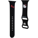 Hello Kitty Pasek HKAWLSCHBLK Apple Watch 42/44/45/49mm czarny/black strap Silicone Kitty Head