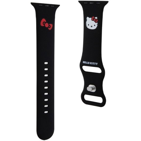 Hello Kitty Pasek HKAWLSCHBLK Apple Watch 42/44/45/49mm czarny/black strap Silicone Kitty Head