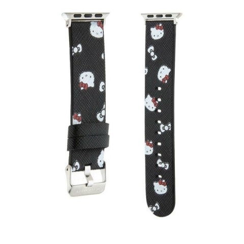Hello Kitty Pasek HKAWMPSAPSK Apple Watch 38/40/41mm czarny/black strap Heads & Bows Pattern