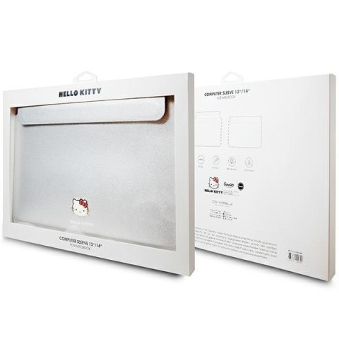Hello Kitty Sleeve HKCS14PGHDLMS 14"srebrny/silver PU Metal Logo