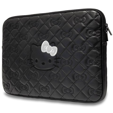 Hello Kitty Sleeve HKCSZPEKHBPK 14" czarny/black Zip PU Quilted Bows