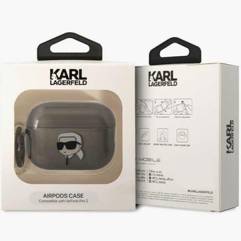Karl Lagerfeld KKLAP2HNIKTCK Airpods Pro2 (2022/2023) cover czarny/black Ikonik Karl Lagerfeld