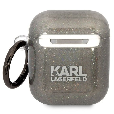 Karl Lagerfeld KLA2HNKCTGK Airpods 1/2cover czarny/black Glitter Karl&Choupette
