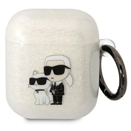 Karl Lagerfeld KLA2HNKCTGT Airpods 1/2 cover transparent Glitter Karl&Choupette