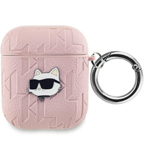 Karl Lagerfeld KLA2PGCHPP AirPods 1/2cover różowy/pink Monogram Choupette Head
